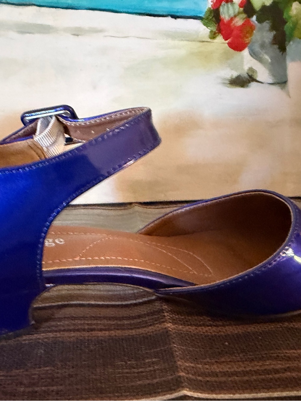 Enelauge Blue Patent Ankle-Strap Sandals size 43 or 11 US - Picture 3 of 11